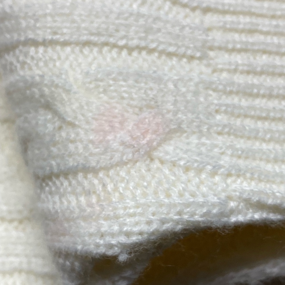 Cotton Candy Cream Cable Knit Long Balloon Sleeve Crop Size XS/S - Picture 13 of 13
